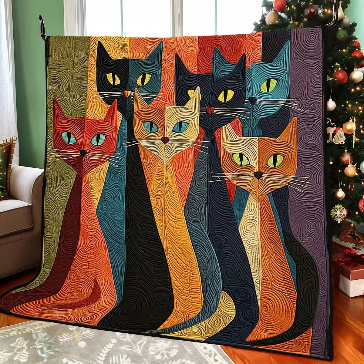 Bold Whiskers Quilt Blanket