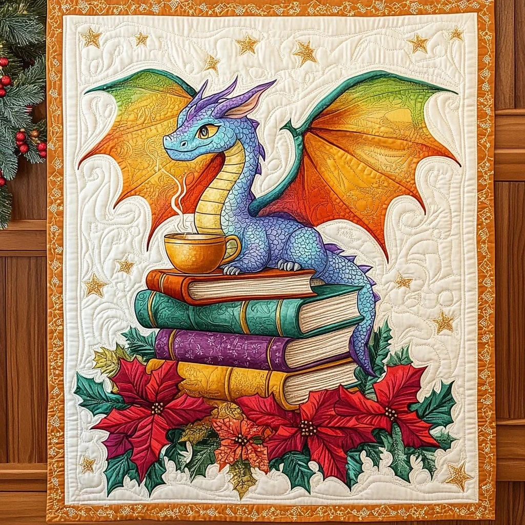 Book Light Dragon Quilt Blanket