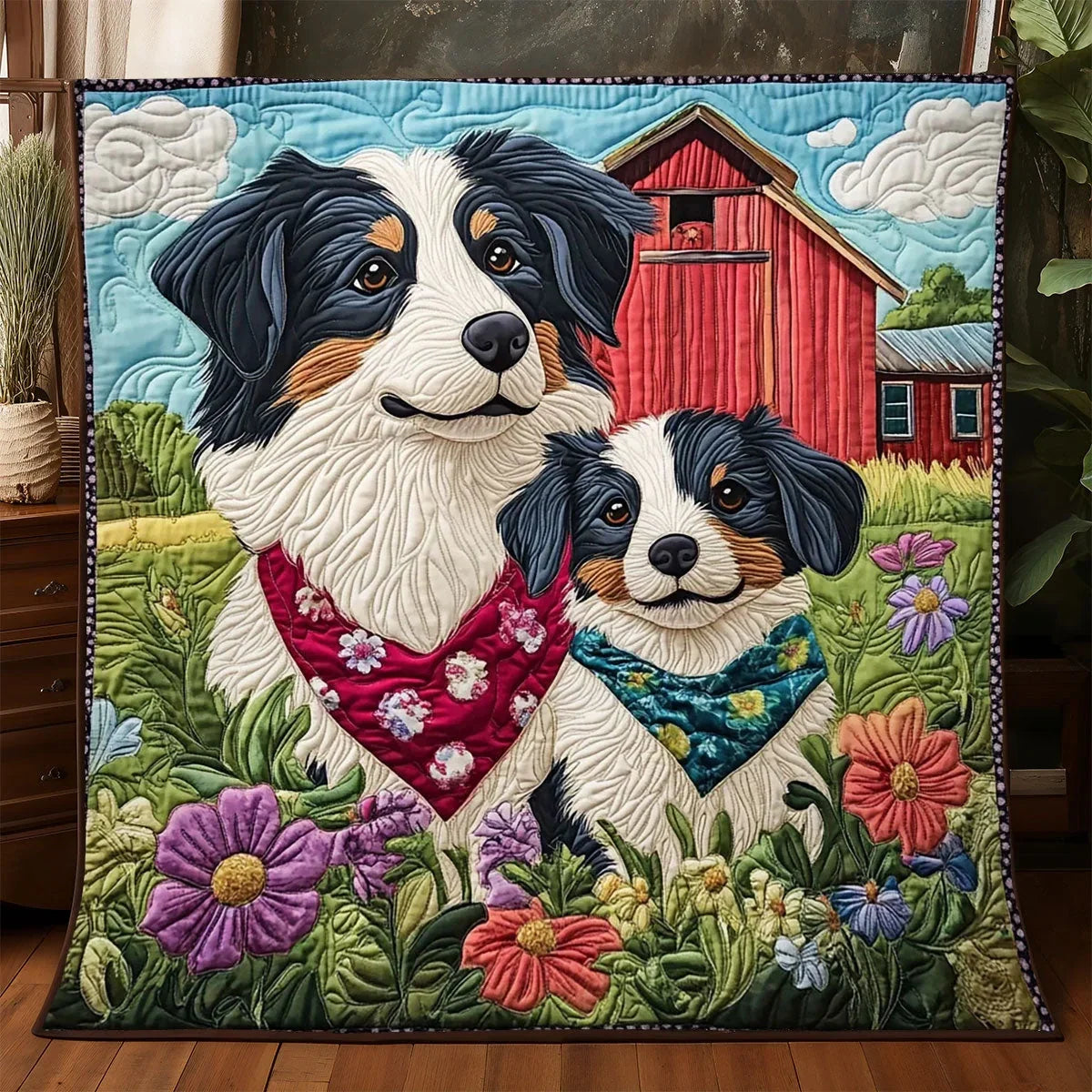 Border Collie Bond Quilt Blanket