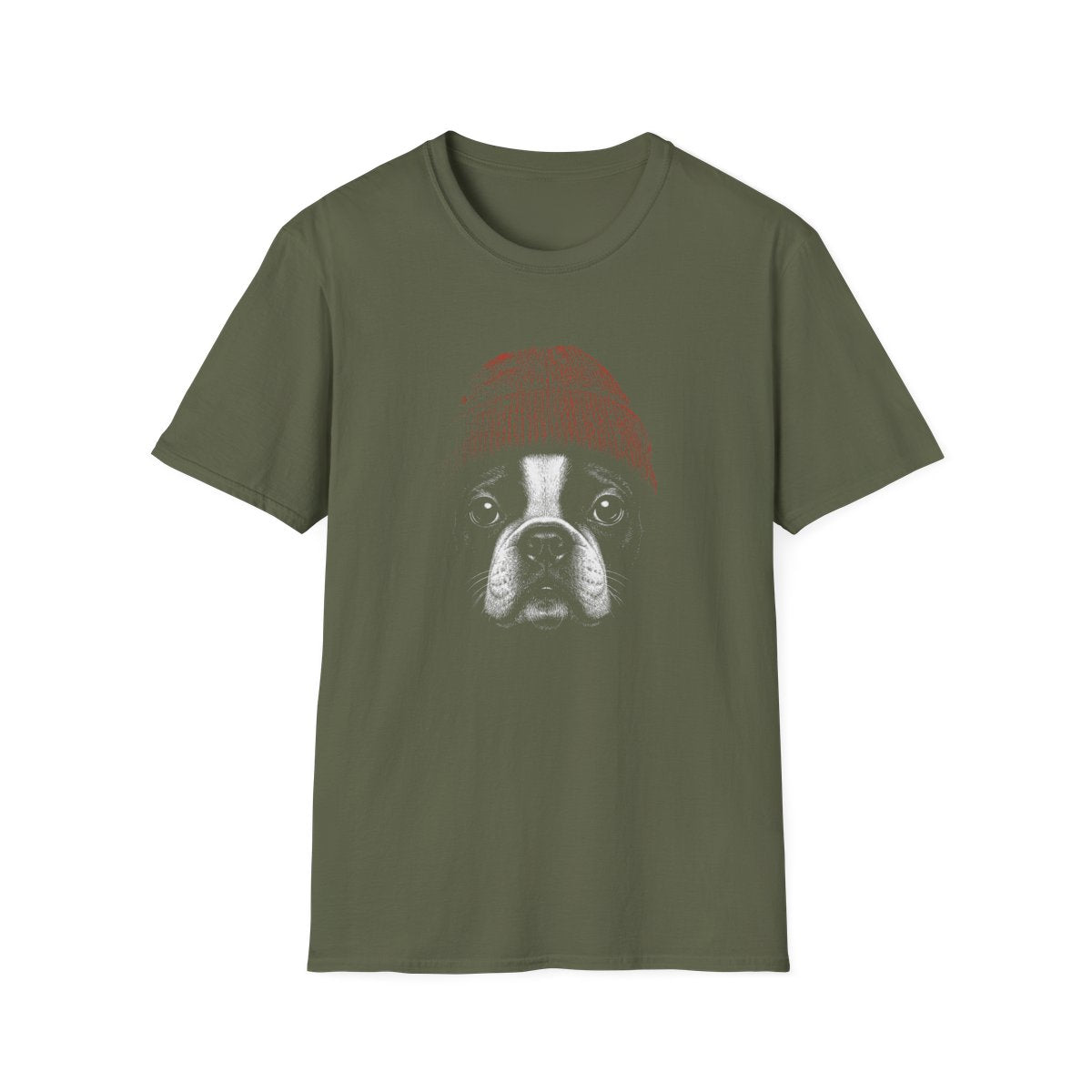 Boston Terrier In Beanie Tee