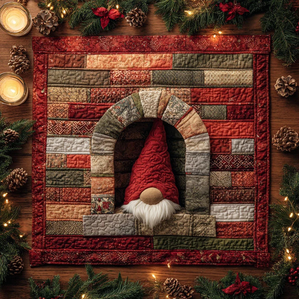 Brick Magic Quilted Table Topper