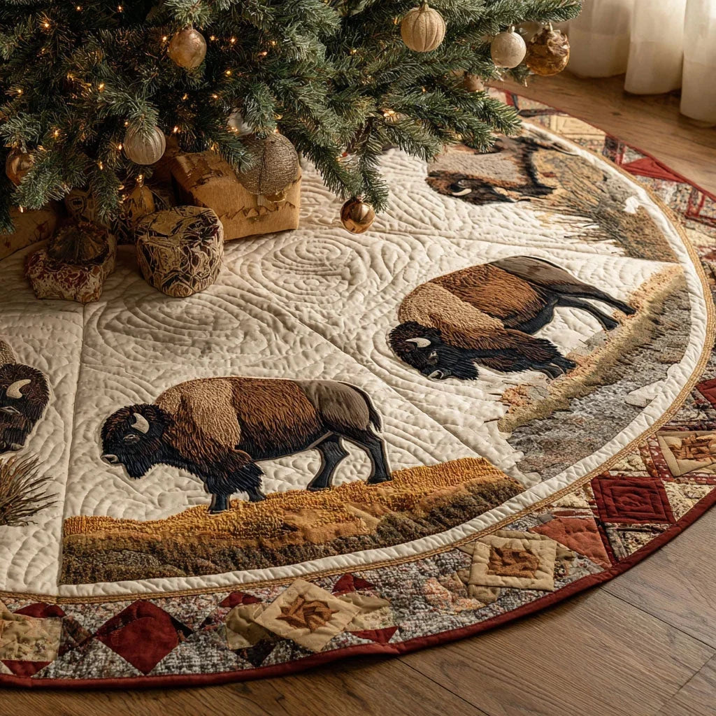 Buffalo Ridge Christmas Quilted Tree Skirt