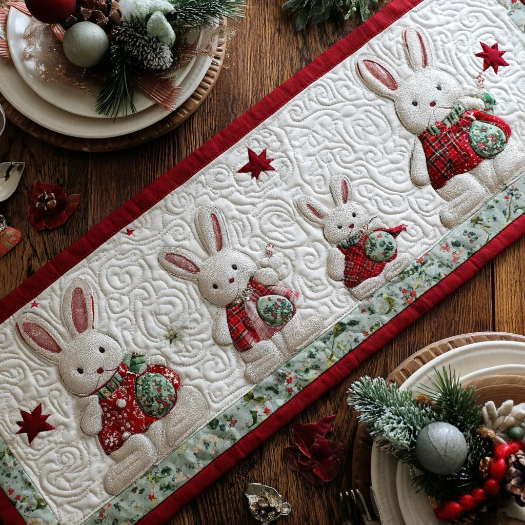 Bunny Charm Quilted Table Runner