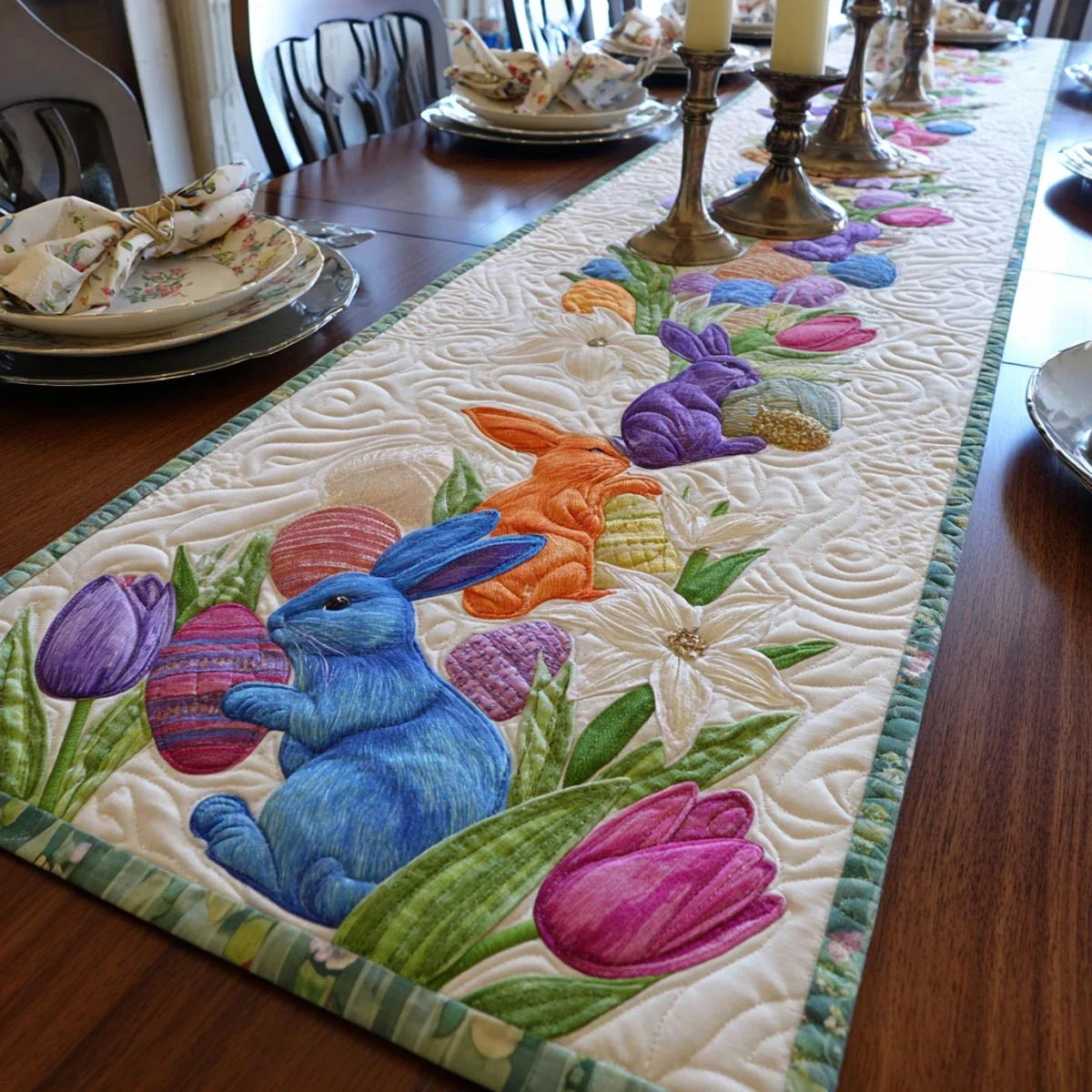 Bunny Meadow Quilted Table Runner