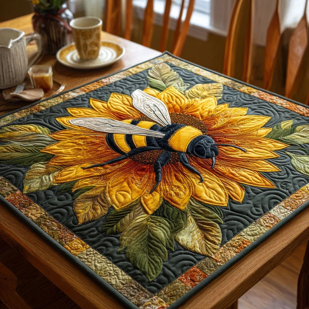 Busy Bee Quilted Table Topper