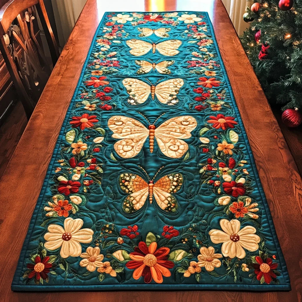 Butterfly Grace Quilted Table Runner