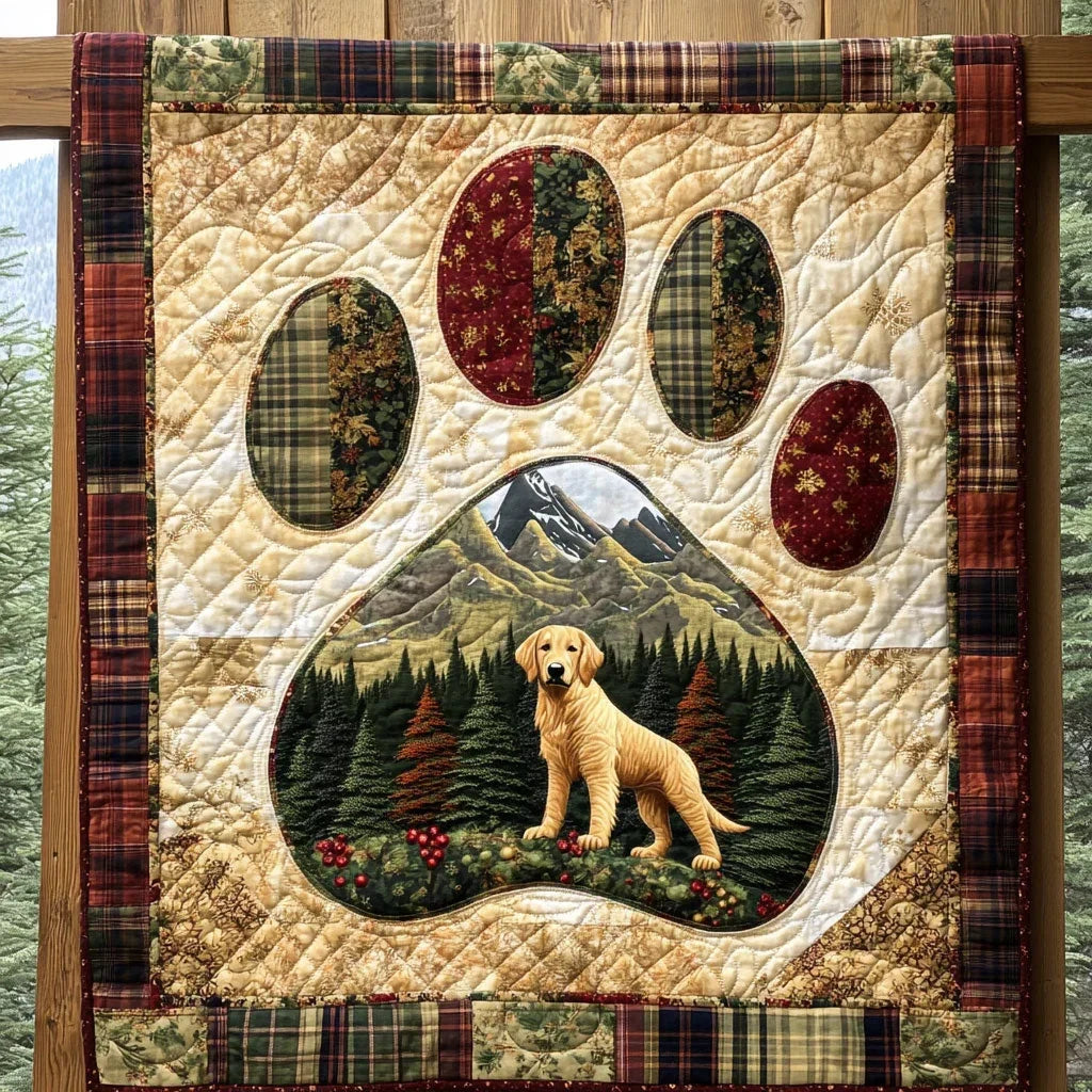 Cabin Soul Golden Retriever Paw Quilt Blanket