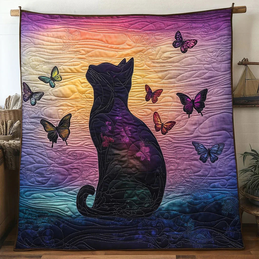 Calm Breeze Cat Quilt Blanket