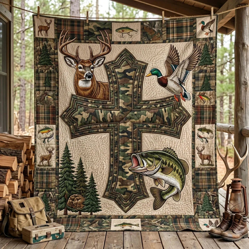 Camo Cross Outdoors Quilt Blanket