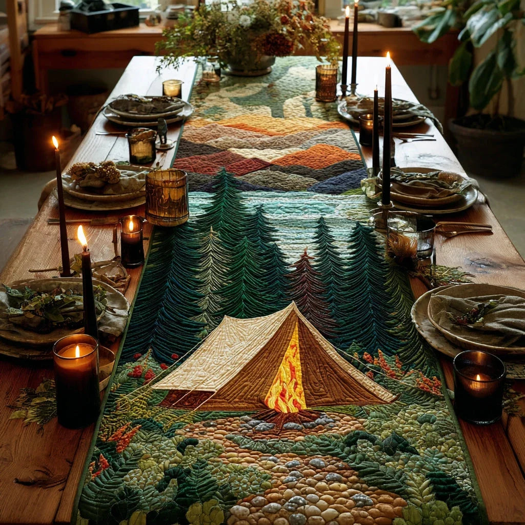 Campfire Trail Quilted Table Runner