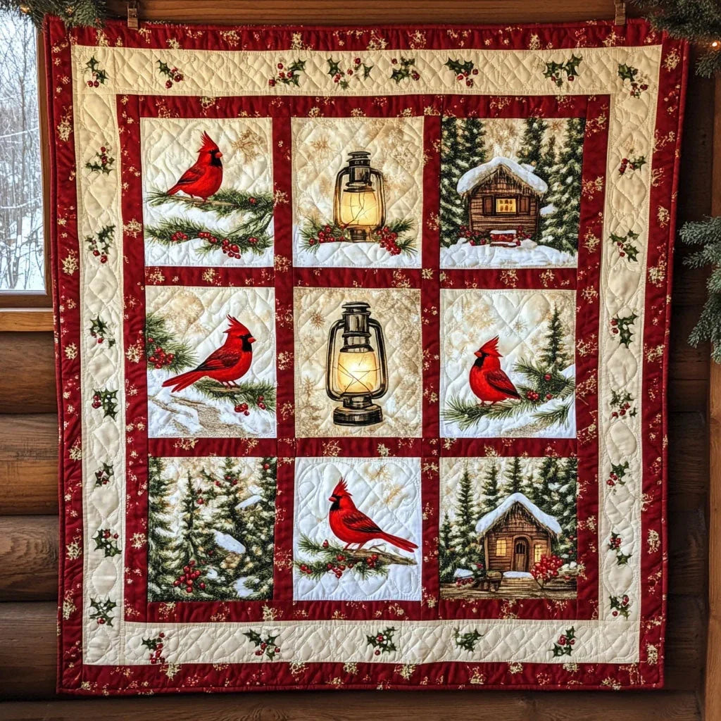 Candle Song Cardinal Quilt Blanket