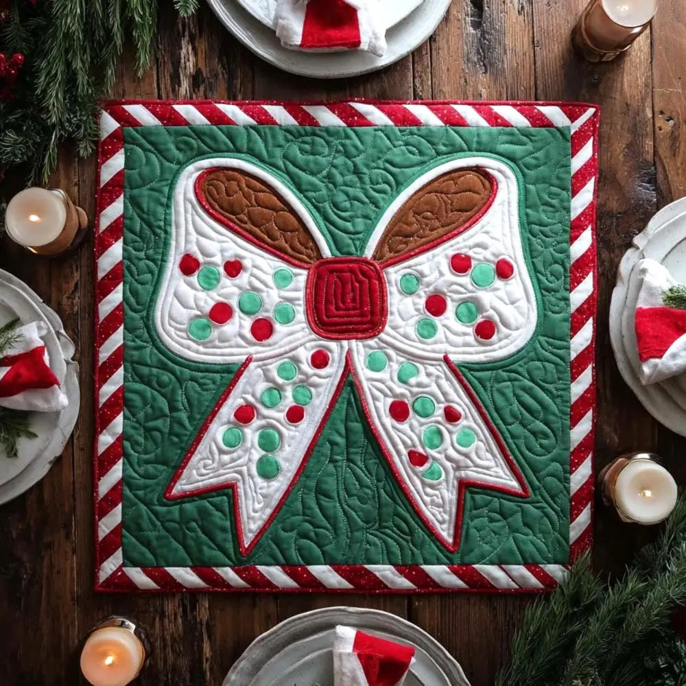 Candy Bow Quilted Table Topper