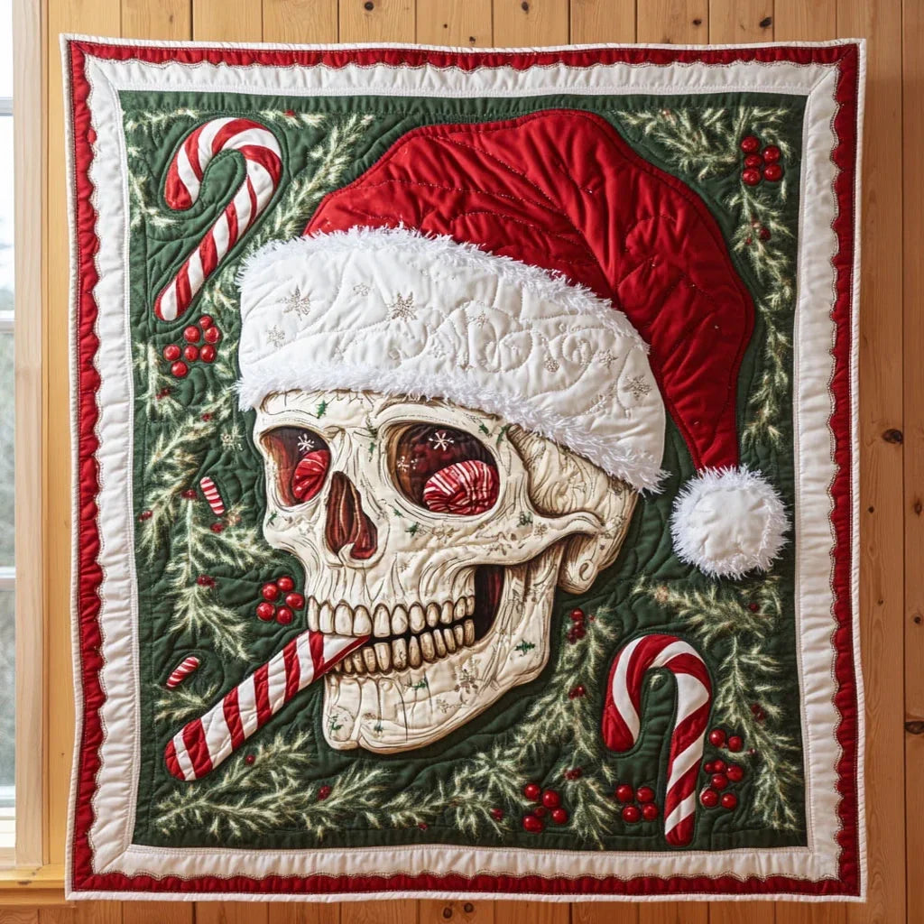 Candy Cane Bones Quilt Blanket