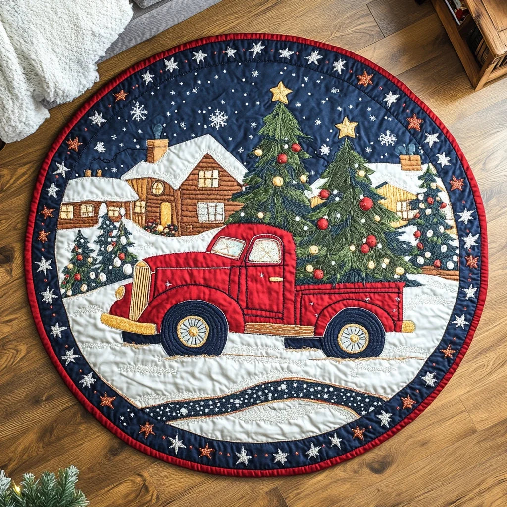 Candy Cane Lane Quilted Round Mat