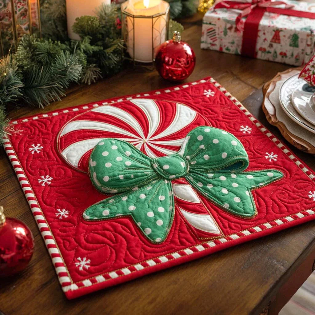 Candy Cane Wonderland Quilted Table Topper