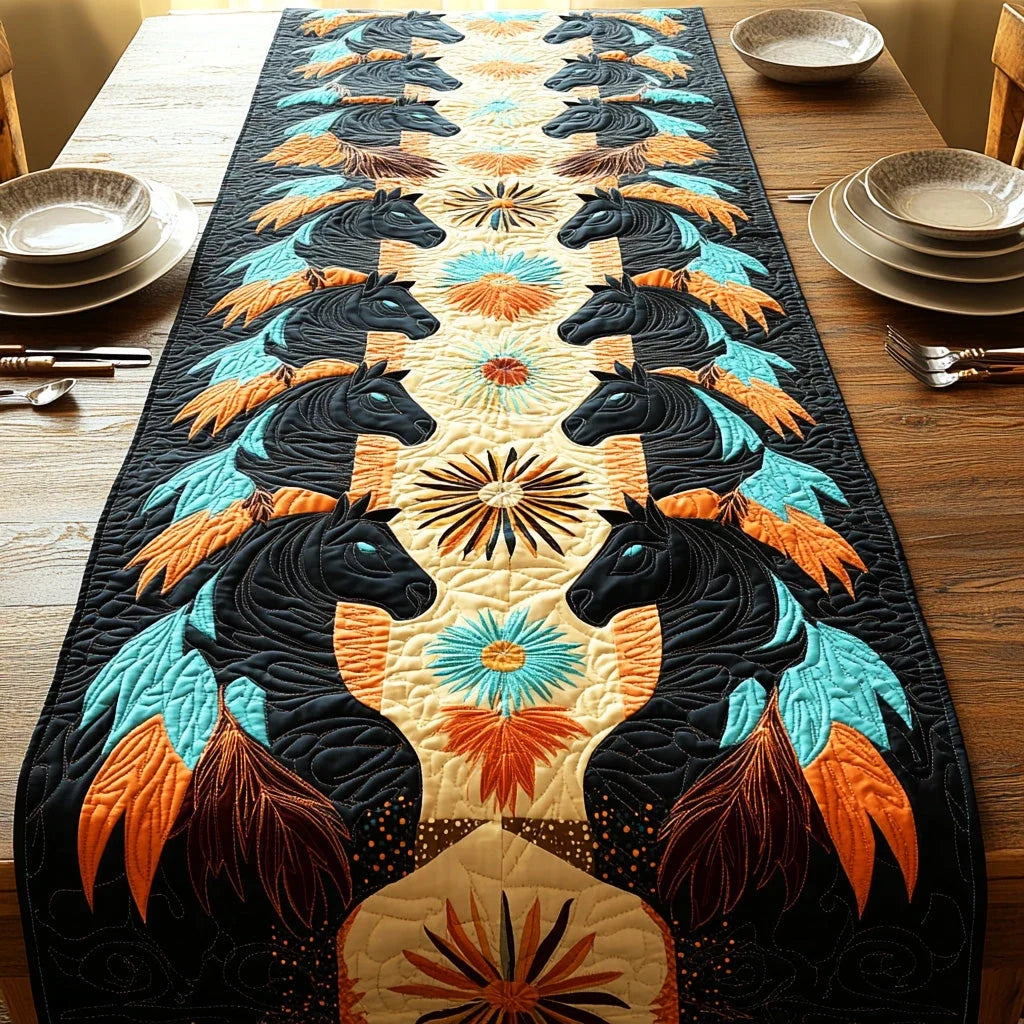Canyon Horse Spirit Quilted Table Runner