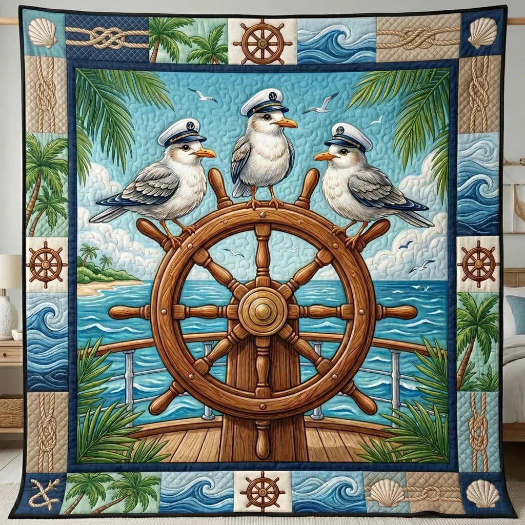 Captain Gull Crew Quilt Blanket