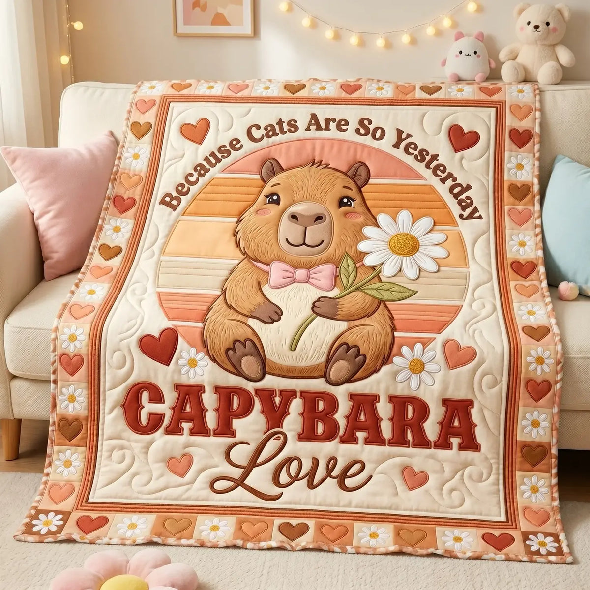 Capybara Love Quilt Blanket
