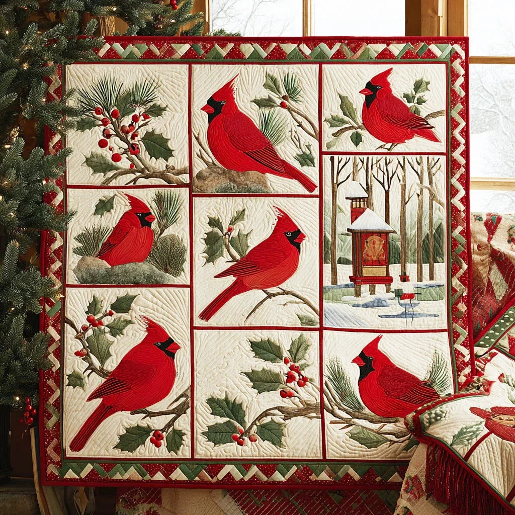 Cardinal Charm Quilt Blanket