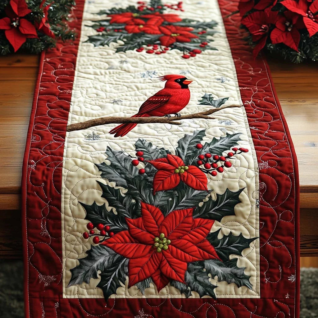 Cardinal Grace Quilted Table Runner
