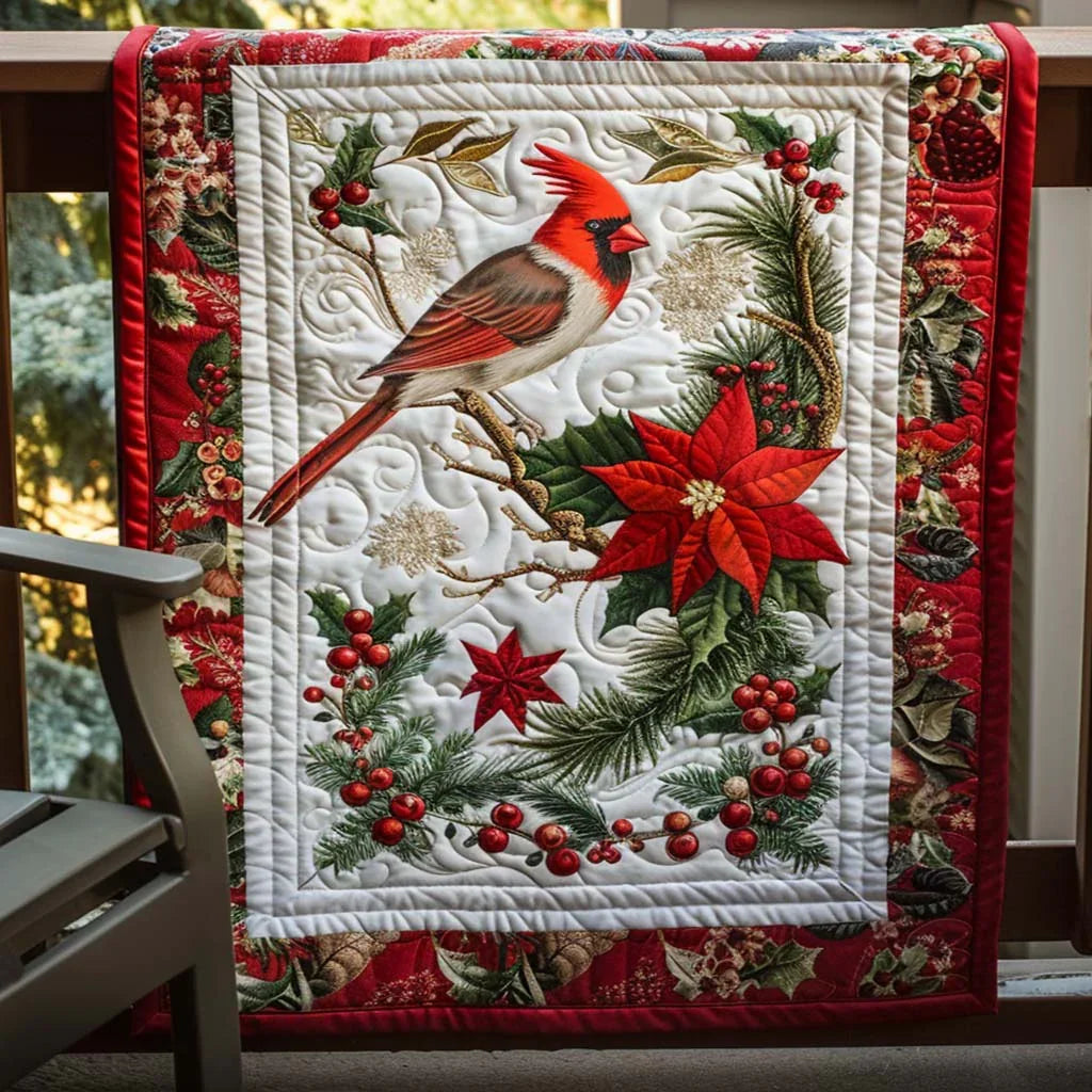 Cardinal Harmony Quilt Blanket - Quilted Blanket by Wild and Way