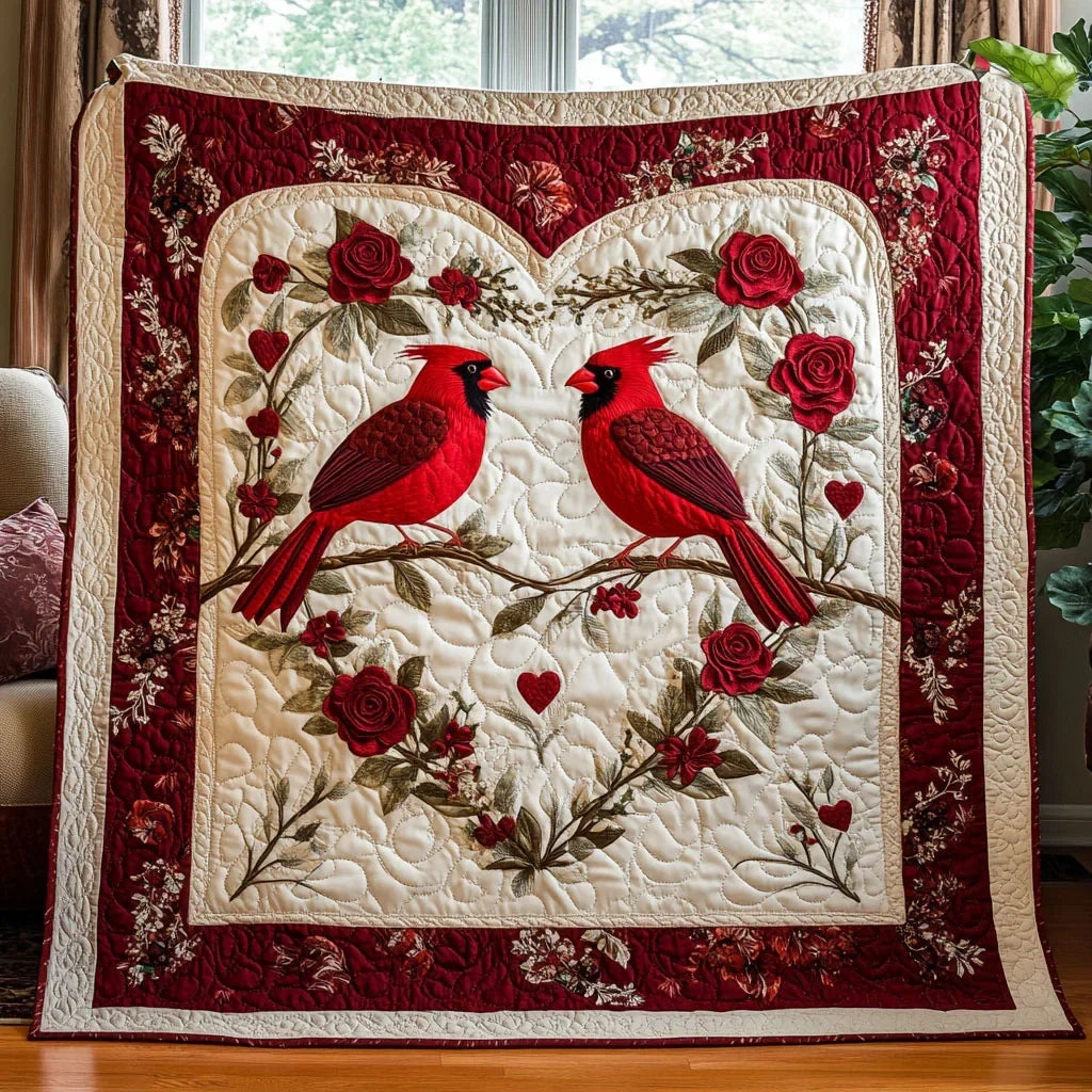 Cardinal Love Quilt Blanket