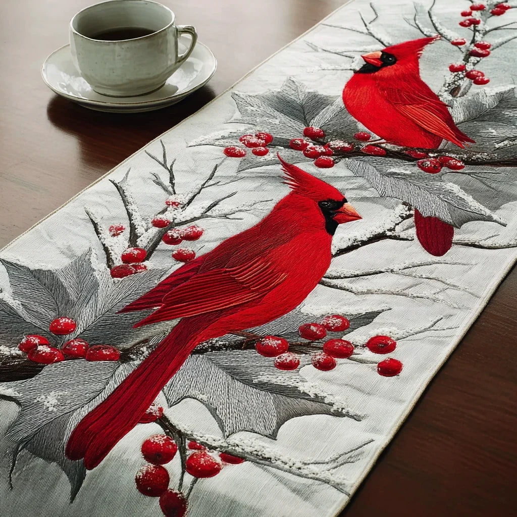 Cardinal Song Quilted Table Runner