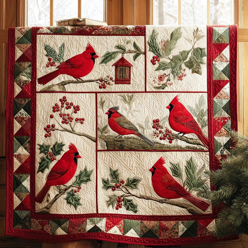 Cardinal Spirit Quilt Blanket