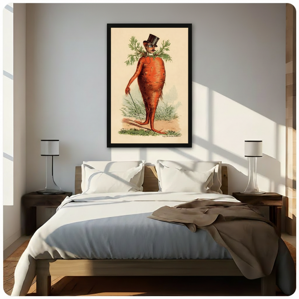 Victorian Carrot Gentleman Vintage Canvas Wall Art