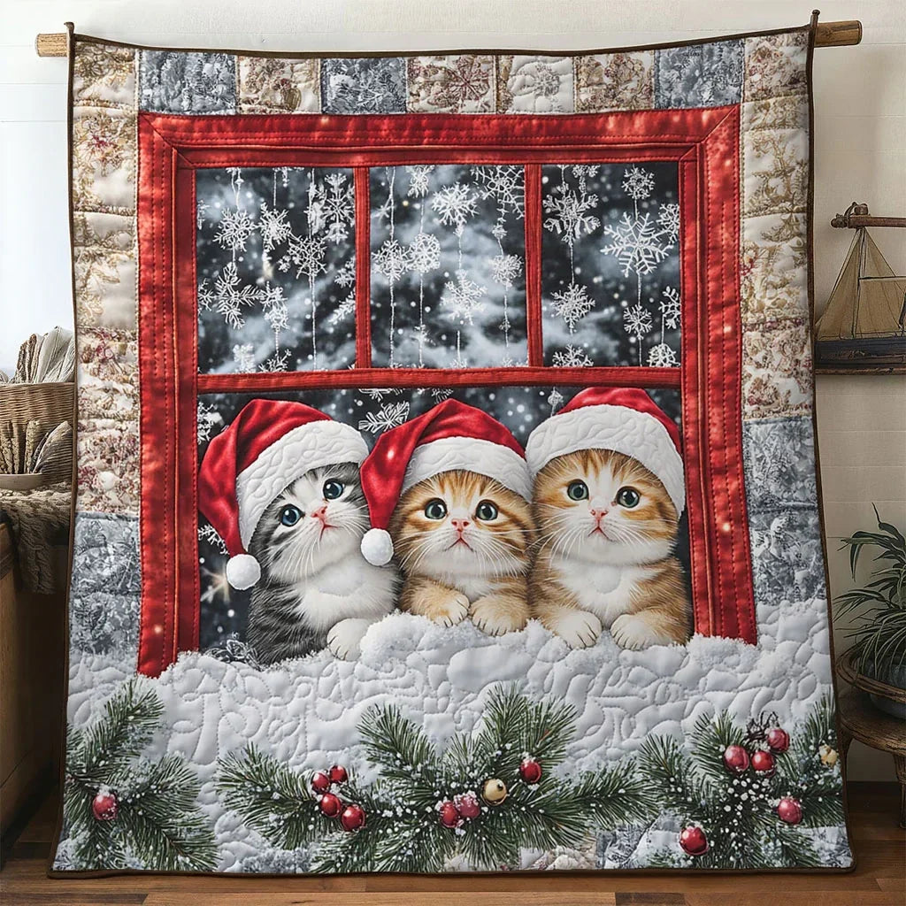 Cat Cozy Night Quilt Blanket