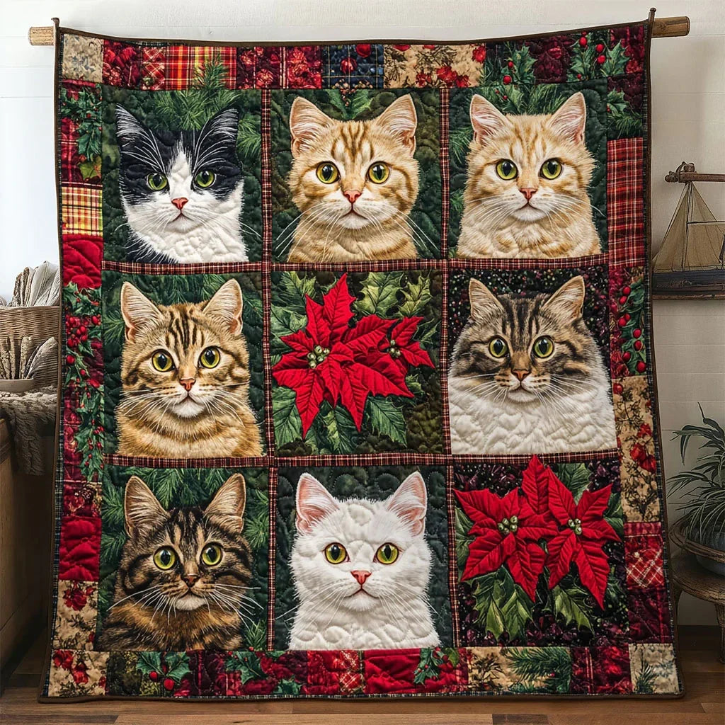 Cat Festive Home Quilt Blanket