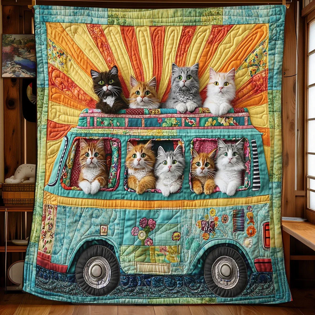 Cat Journey Quilt Blanket