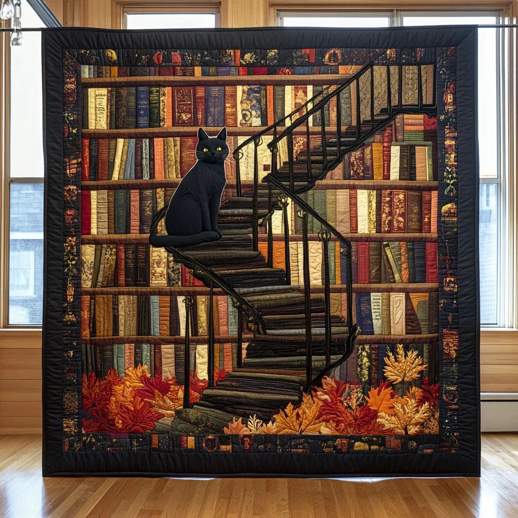 Cat Stair Whisper Quilt Blanket