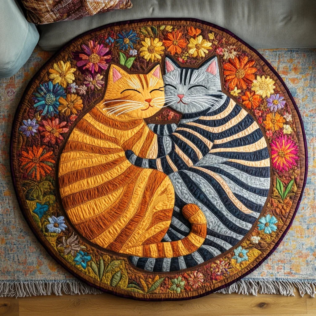 Catnap Delight Quilted Round Mat