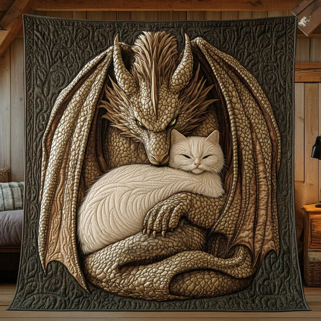 Cat's Guardian Quilt Blanket
