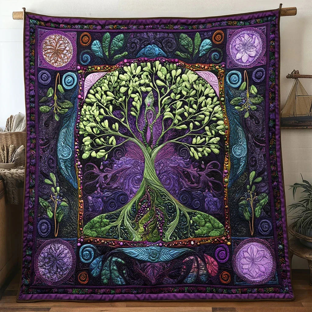 Celestial Goddess Tree Of Life Quilt Blanket