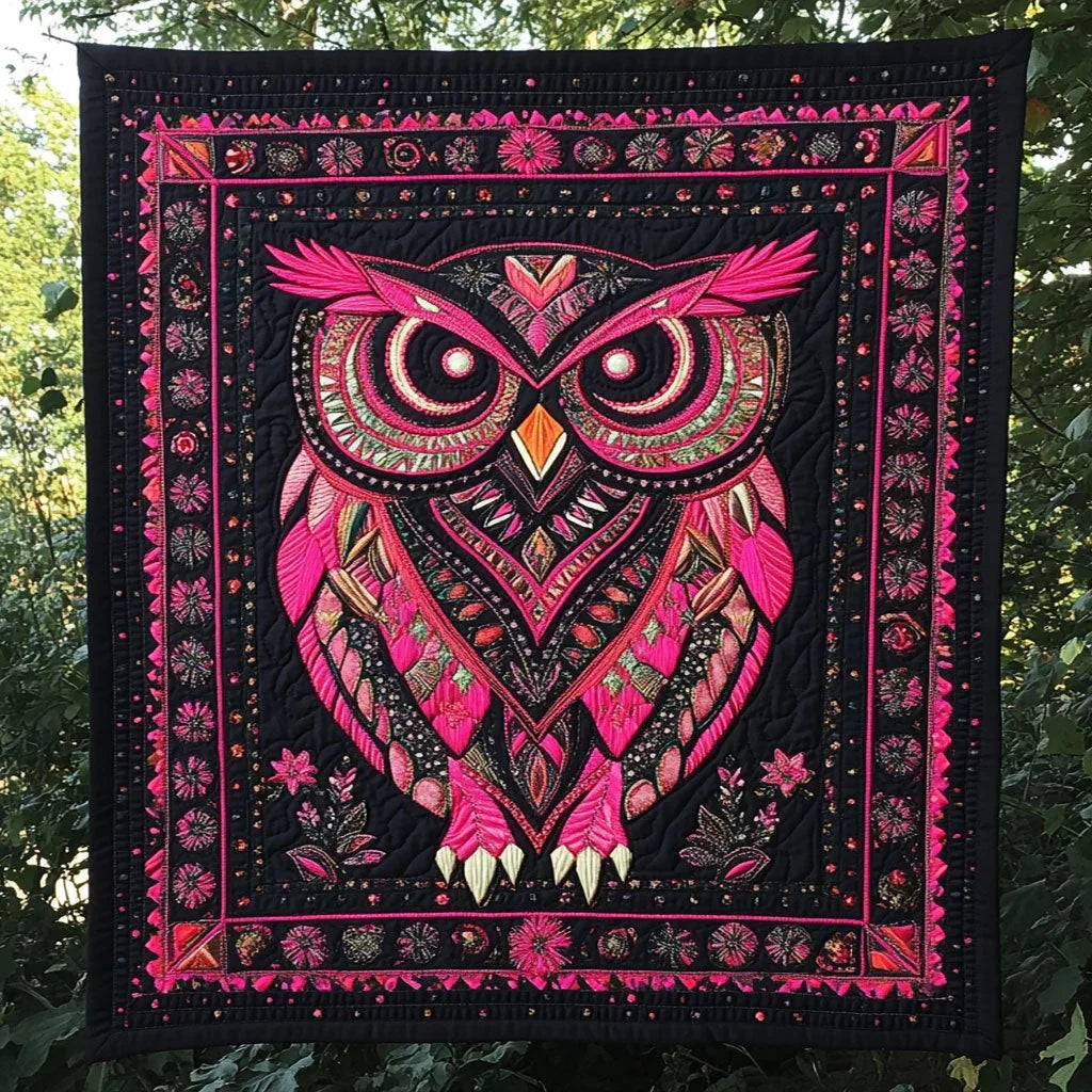 Celestial Owl Quilt Blanket