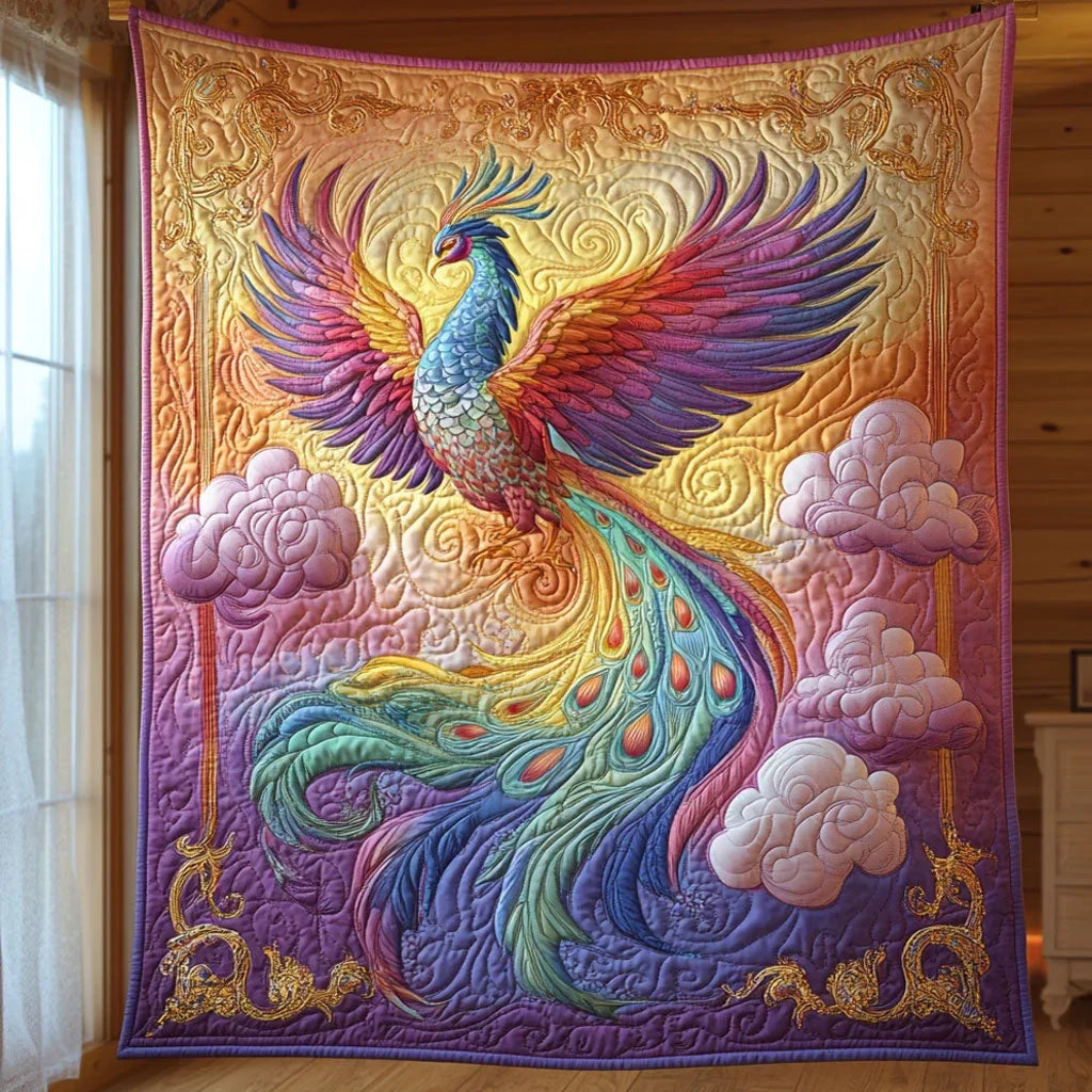 Celestial Phoenix Quilt Blanket