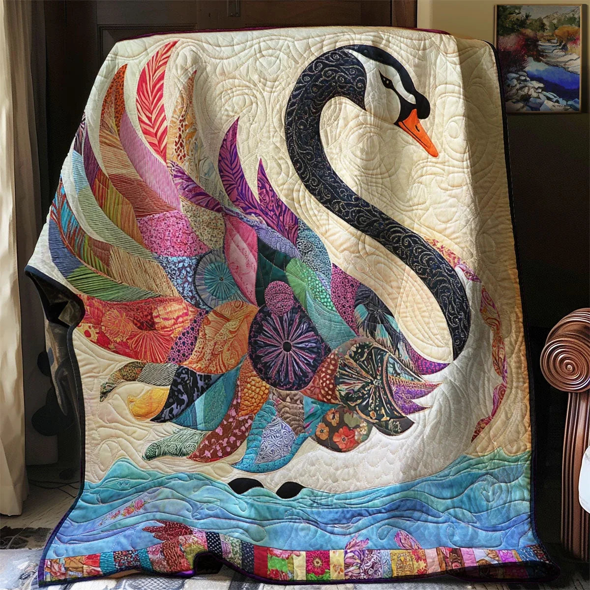 Celestial Plumage Quilt Blanket