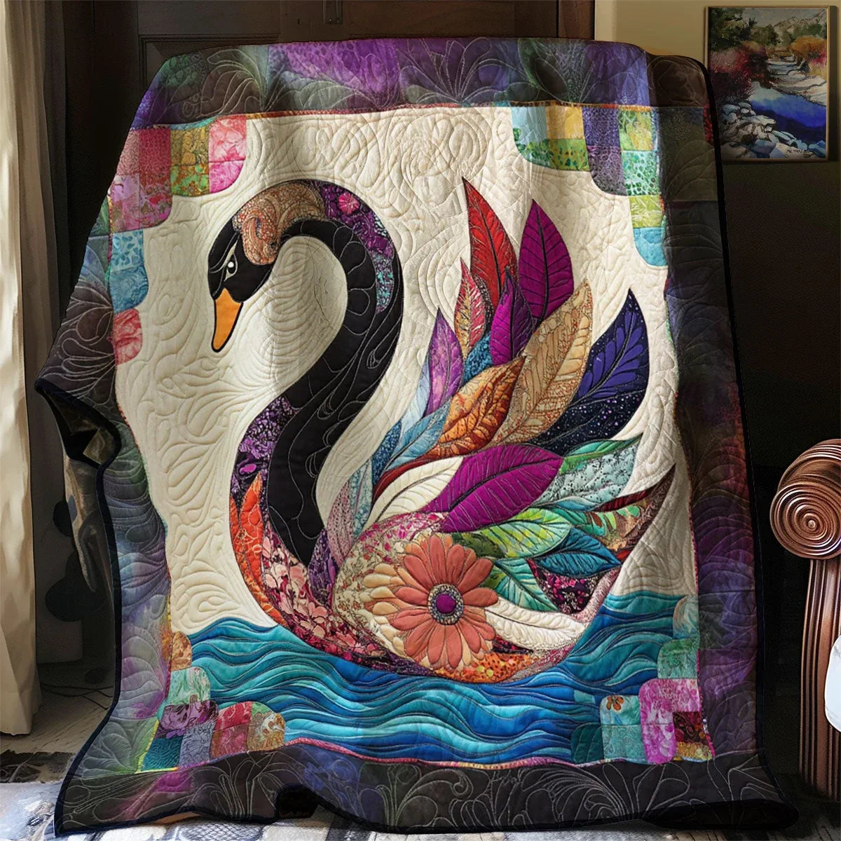 Celestial Plumage Quilt Blanket