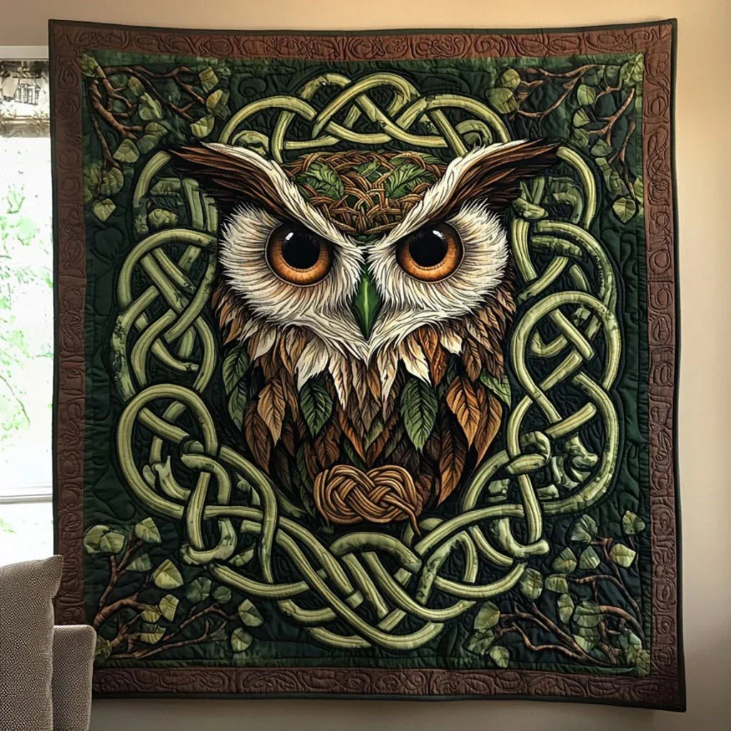 Celtic Owl Quilt Blanket
