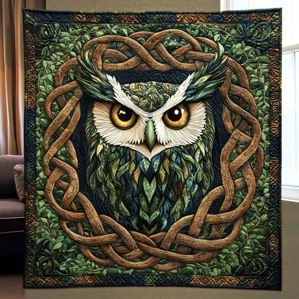 Celtic Owl Quilt Blanket