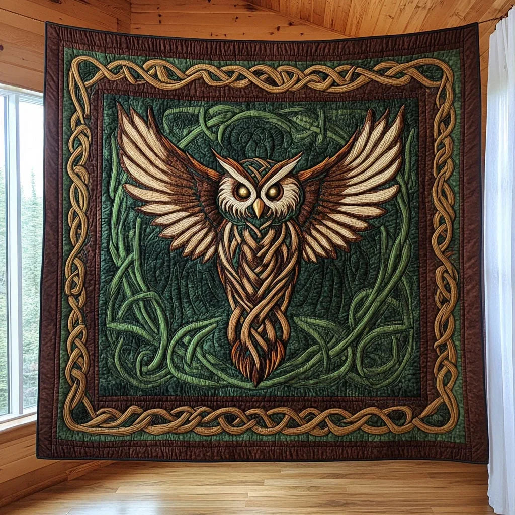 Celtic Owl Spirit Quilt Blanket