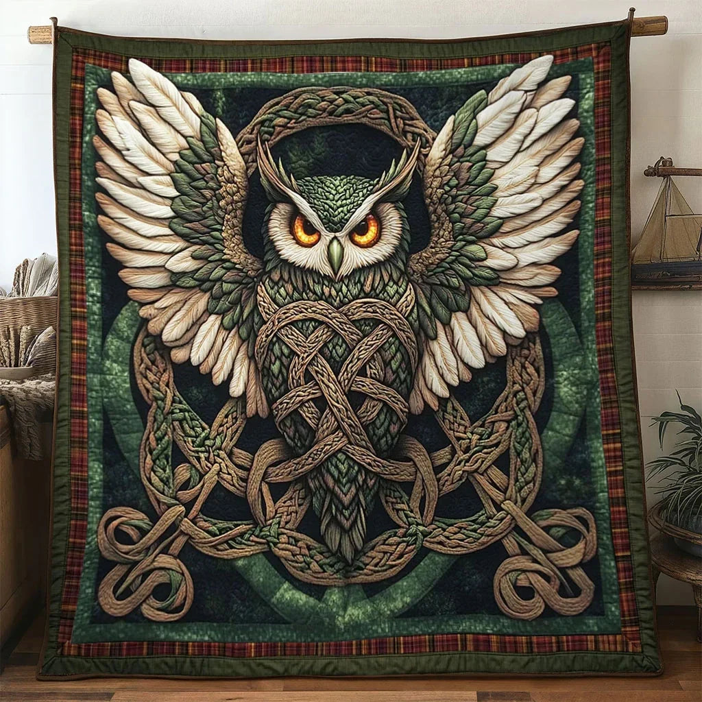 Celtic Owl Quilt Blanket