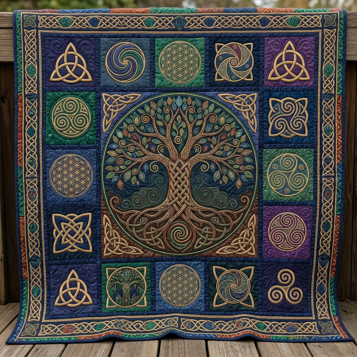 Celtic Tree Quilt Blanket