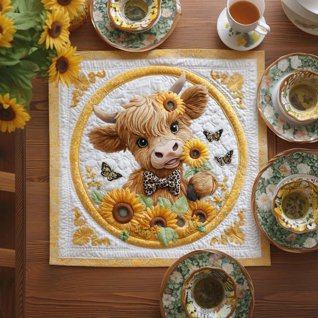 Charming Highlander Quilted Table Topper
