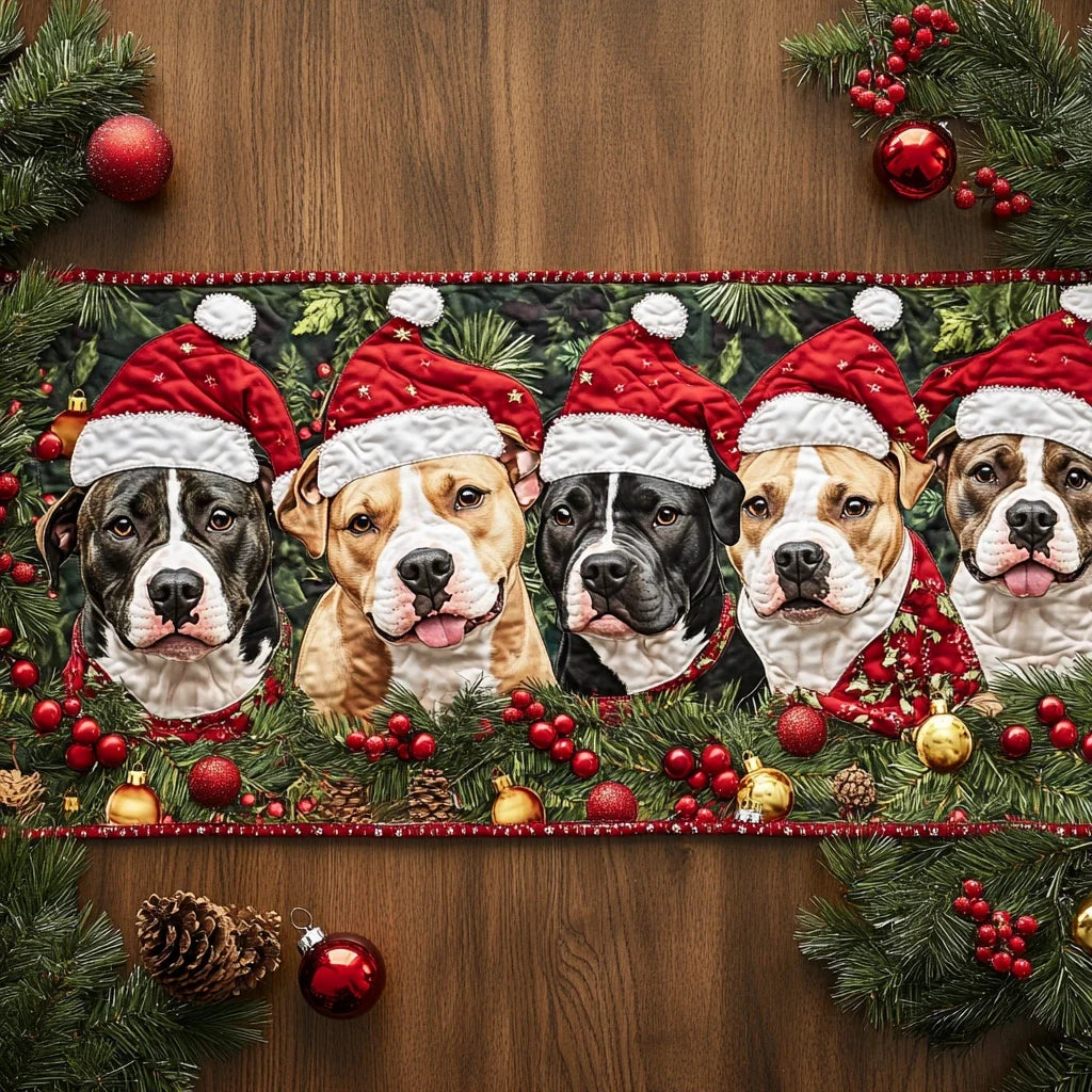 Charming Pitbull Quilted Table Runner