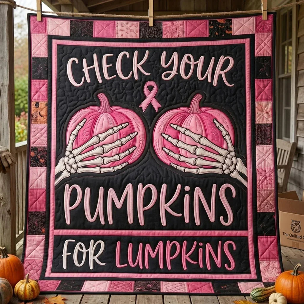 Check Your Pumpkins Quilt Blanket