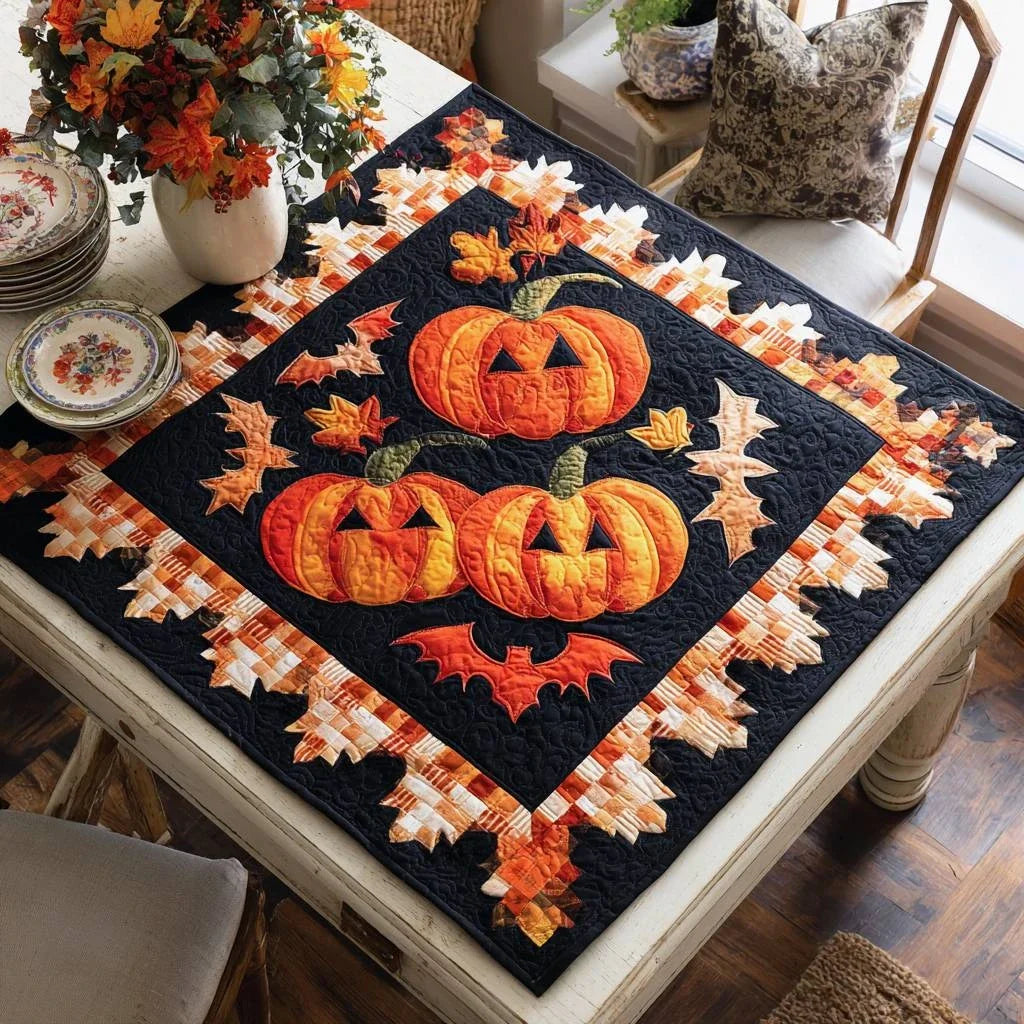 Cheeky Pumpkin Pals Quilted Table Topper