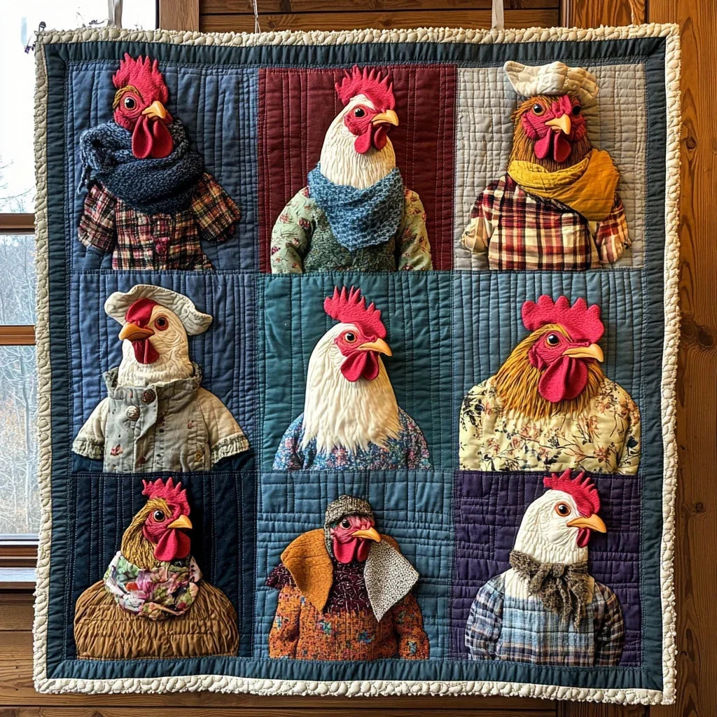 Chic Cluckers Quilt Blanket